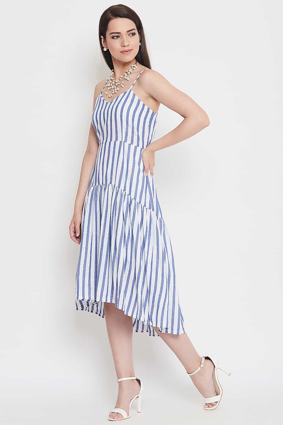 Blue And White Stripe Dress Kovet Invogue