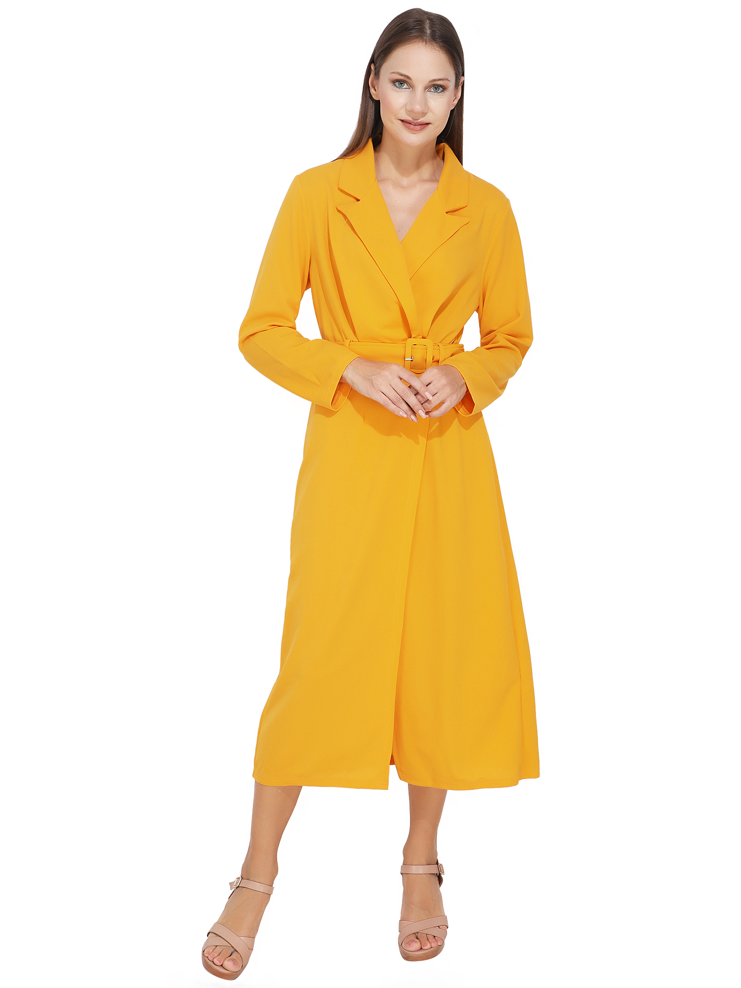 Yellow Notched Collar Dress – Kovet Invogue